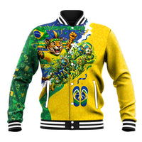 Brazil Football World Champions 2026 Baseball Jacket Brasil Futebol - Jaguar Mascot - Vibrant Carnival Style