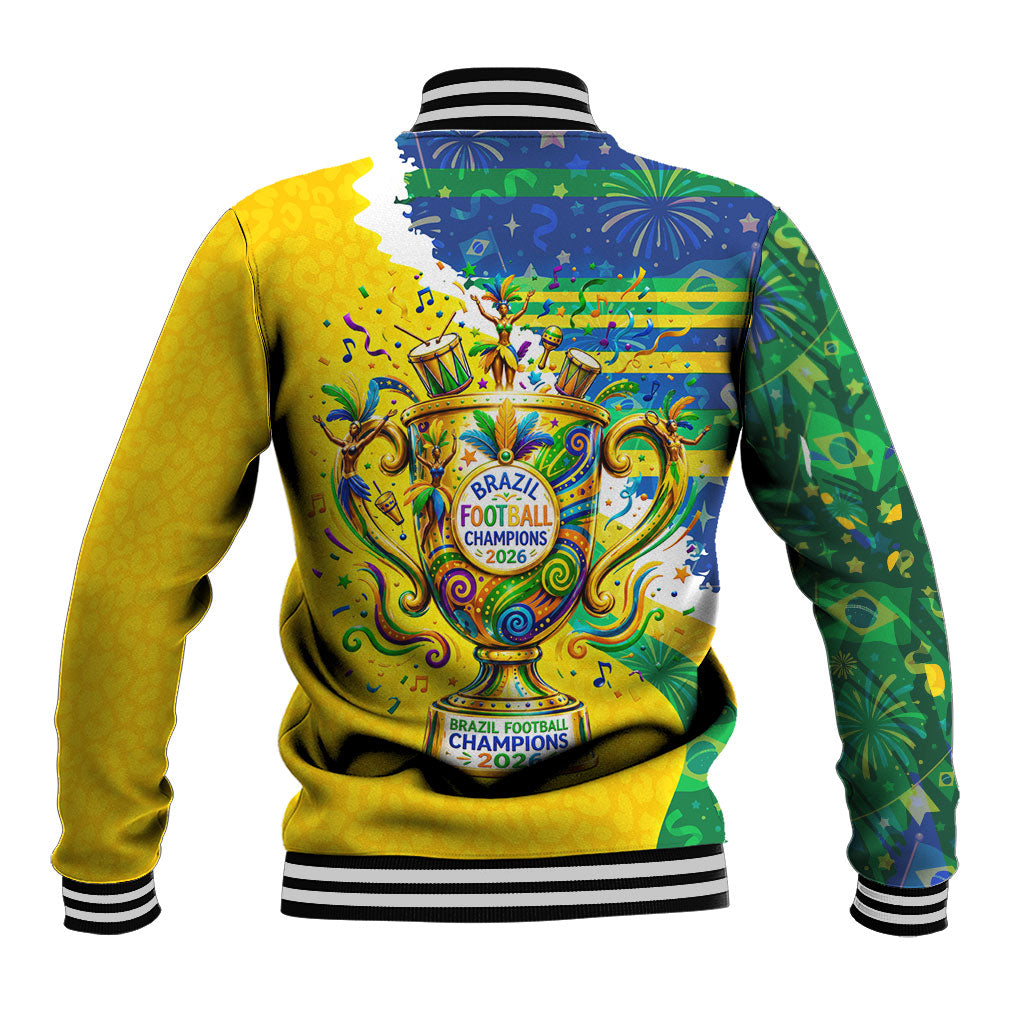 Brazil Football World Champions 2026 Baseball Jacket Brasil Futebol - Jaguar Mascot - Vibrant Carnival Style