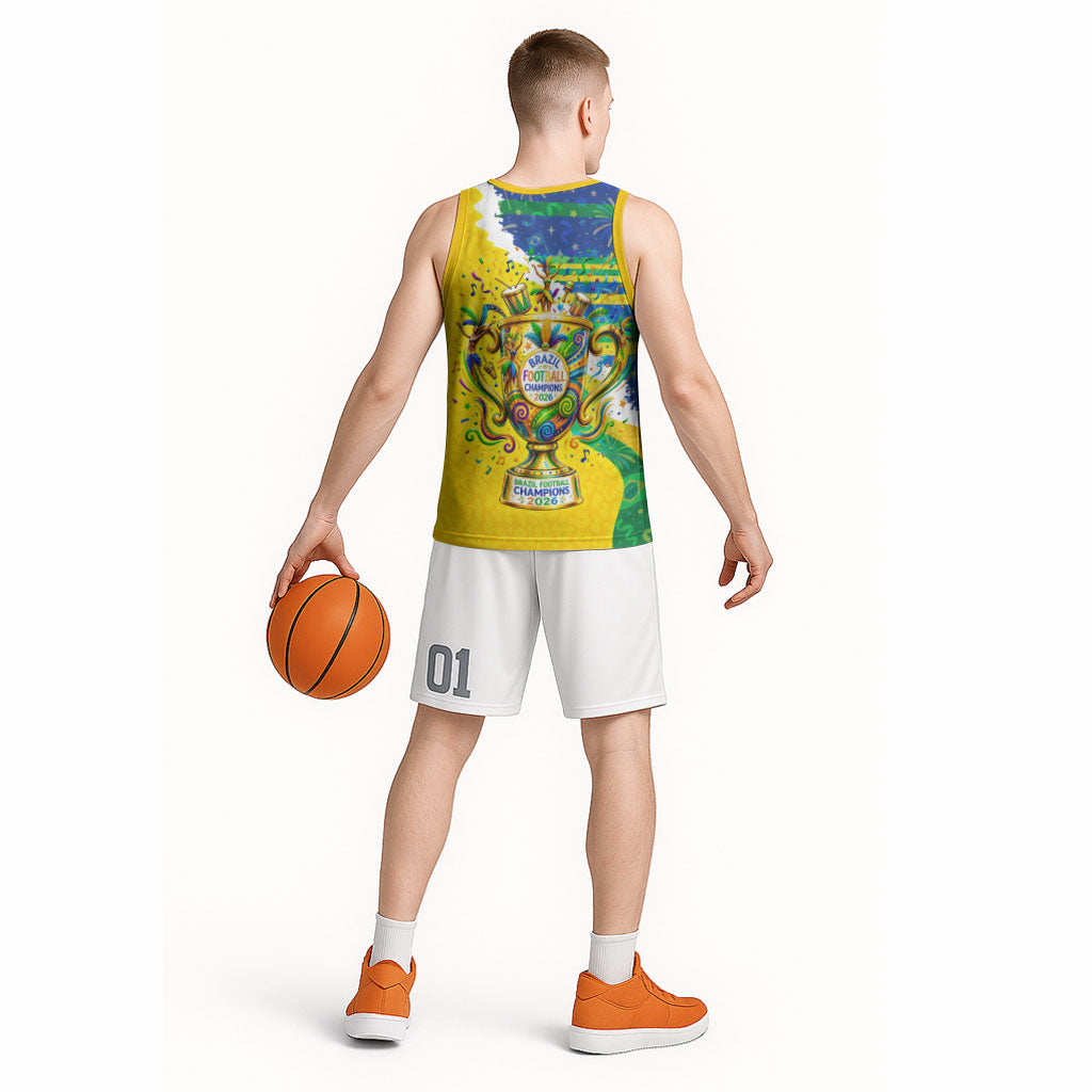 Brazil Football World Champions 2026 Basketball Jersey Brasil Futebol - Jaguar Mascot - Vibrant Carnival Style
