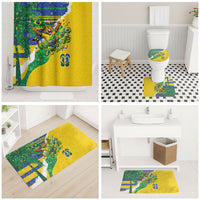 Brazil Football World Champions 2026 Bathroom Set Brasil Futebol - Jaguar Mascot - Vibrant Carnival Style