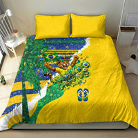 Brazil Football World Champions 2026 Bedding Set Brasil Futebol - Jaguar Mascot - Vibrant Carnival Style