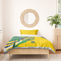Brazil Football World Champions 2026 Bedding Set Brasil Futebol - Jaguar Mascot - Vibrant Carnival Style