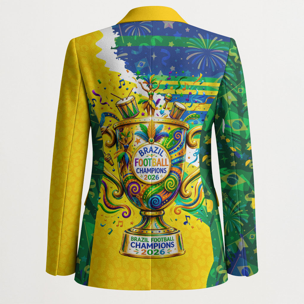 Brazil Football World Champions 2026 Blazer Brasil Futebol - Jaguar Mascot - Vibrant Carnival Style