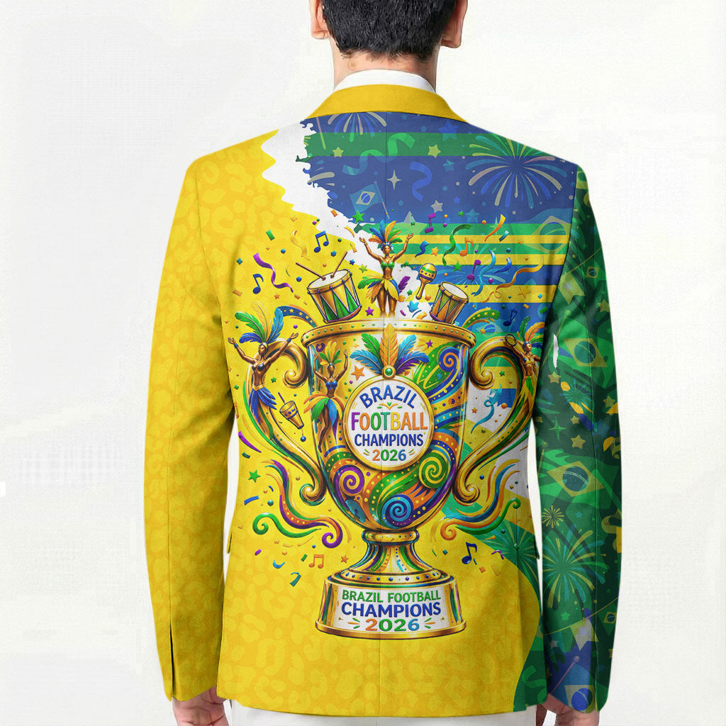 Brazil Football World Champions 2026 Blazer Brasil Futebol - Jaguar Mascot - Vibrant Carnival Style