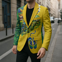 Brazil Football World Champions 2026 Blazer Brasil Futebol - Jaguar Mascot - Vibrant Carnival Style