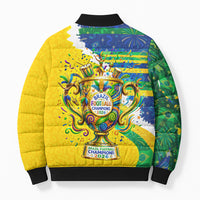 Brazil Football World Champions 2026 Bomber Puffer Jacket Brasil Futebol - Jaguar Mascot - Vibrant Carnival Style