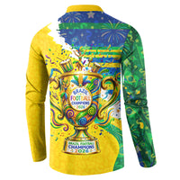 Brazil Football World Champions 2026 Button Sweatshirt Brasil Futebol - Jaguar Mascot - Vibrant Carnival Style