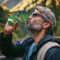 Brazil Football World Champions 2026 4 in 1 Can Cooler Tumbler Brasil Futebol - Jaguar Mascot - Vibrant Carnival Style