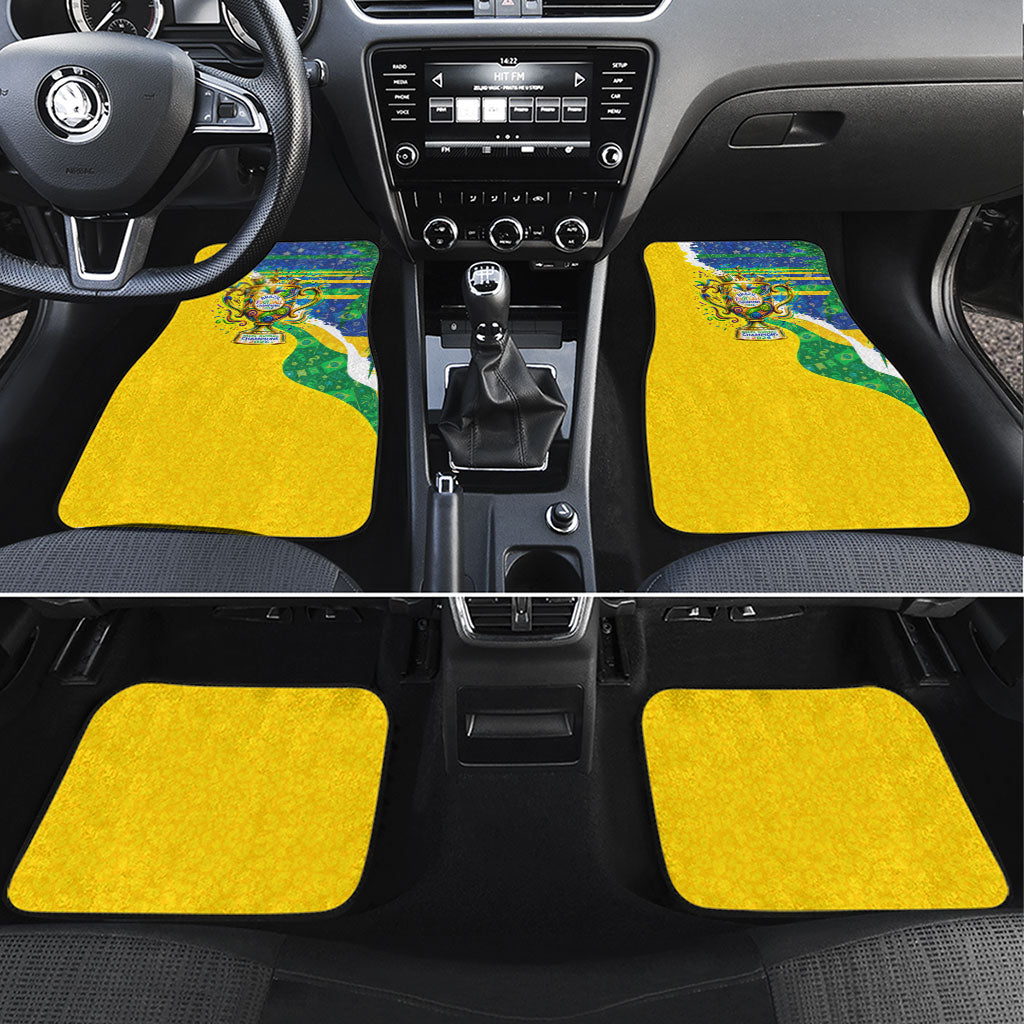 Brazil Football World Champions 2026 Car Mats Brasil Futebol - Jaguar Mascot - Vibrant Carnival Style