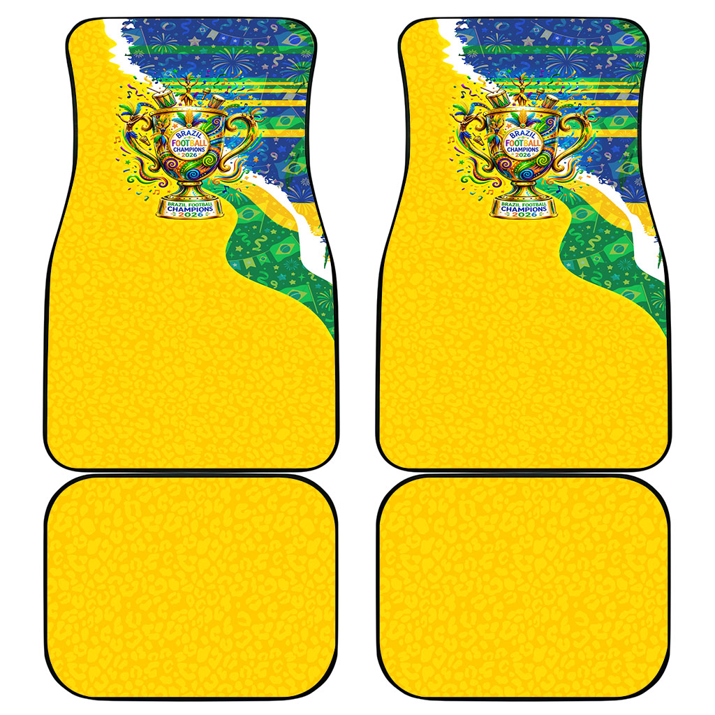 Brazil Football World Champions 2026 Car Mats Brasil Futebol - Jaguar Mascot - Vibrant Carnival Style