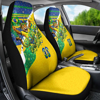 Brazil Football World Champions 2026 Car Seat Cover Brasil Futebol - Jaguar Mascot - Vibrant Carnival Style