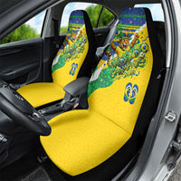 Brazil Football World Champions 2026 Car Seat Cover Brasil Futebol - Jaguar Mascot - Vibrant Carnival Style