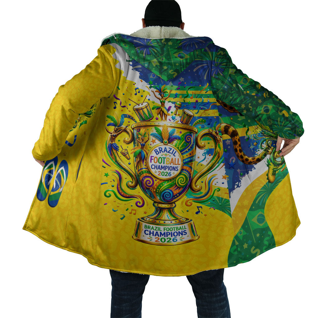 Brazil Football World Champions 2026 Cloak Brasil Futebol - Jaguar Mascot - Vibrant Carnival Style