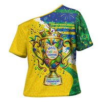 Brazil Football World Champions 2026 Cross Shoulder Shirt Brasil Futebol - Jaguar Mascot - Vibrant Carnival Style