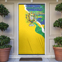 Brazil Football World Champions 2026 Door Cover Brasil Futebol - Jaguar Mascot - Vibrant Carnival Style