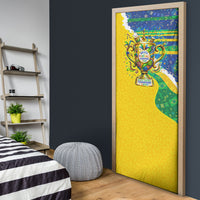 Brazil Football World Champions 2026 Door Cover Brasil Futebol - Jaguar Mascot - Vibrant Carnival Style