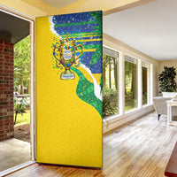 Brazil Football World Champions 2026 Door Cover Brasil Futebol - Jaguar Mascot - Vibrant Carnival Style
