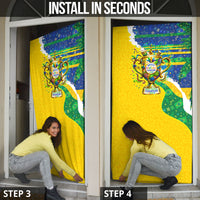 Brazil Football World Champions 2026 Door Cover Brasil Futebol - Jaguar Mascot - Vibrant Carnival Style