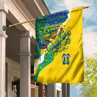 Brazil Football World Champions 2026 Garden Flag Brasil Futebol - Jaguar Mascot - Vibrant Carnival Style
