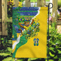 Brazil Football World Champions 2026 Garden Flag Brasil Futebol - Jaguar Mascot - Vibrant Carnival Style