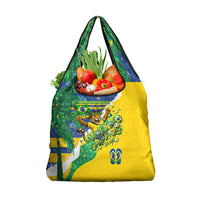 Brazil Football World Champions 2026 Grocery Bag Brasil Futebol - Jaguar Mascot - Vibrant Carnival Style