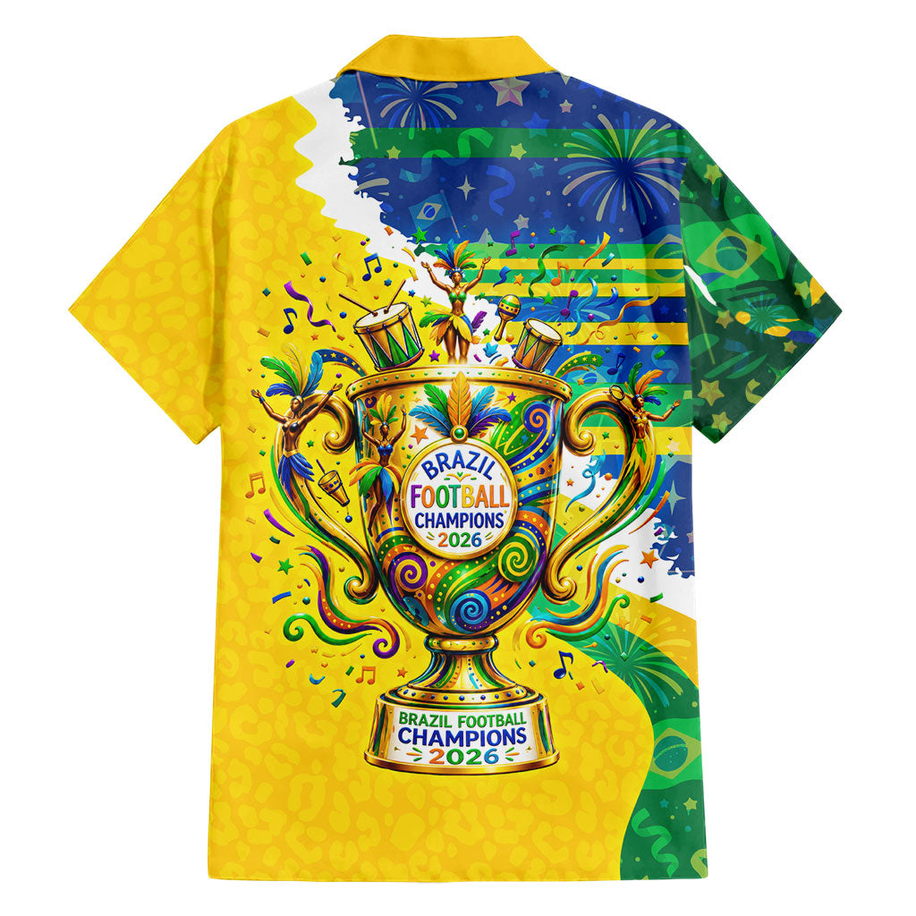 Brazil Football World Champions 2026 Hawaiian Shirt Brasil Futebol - Jaguar Mascot - Vibrant Carnival Style