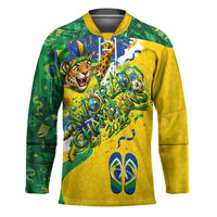 Brazil Football World Champions 2026 Hockey Jersey Brasil Futebol - Jaguar Mascot - Vibrant Carnival Style