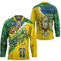 Brazil Football World Champions 2026 Hockey Jersey Brasil Futebol - Jaguar Mascot - Vibrant Carnival Style