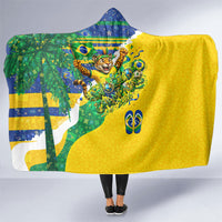 Brazil Football World Champions 2026 Hooded Blanket Brasil Futebol - Jaguar Mascot - Vibrant Carnival Style