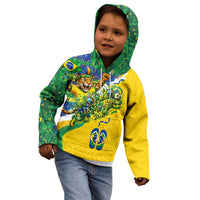 Brazil Football World Champions 2026 Kid Hoodie Brasil Futebol - Jaguar Mascot - Vibrant Carnival Style