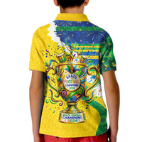 Brazil Football World Champions 2026 Kid Polo Shirt Brasil Futebol - Jaguar Mascot - Vibrant Carnival Style