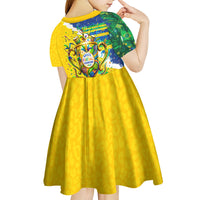 Brazil Football World Champions 2026 Kid Short Sleeve Dress Brasil Futebol - Jaguar Mascot - Vibrant Carnival Style