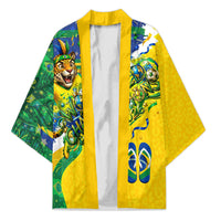 Brazil Football World Champions 2026 Kimono Brasil Futebol - Jaguar Mascot - Vibrant Carnival Style