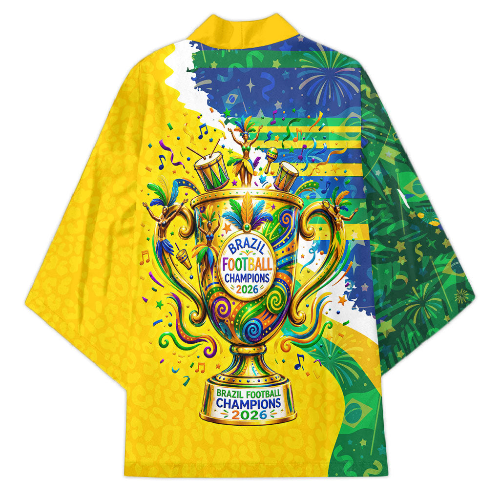 Brazil Football World Champions 2026 Kimono Brasil Futebol - Jaguar Mascot - Vibrant Carnival Style