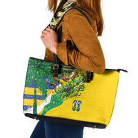 Brazil Football World Champions 2026 Leather Tote Bag Brasil Futebol - Jaguar Mascot - Vibrant Carnival Style