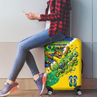 Brazil Football World Champions 2026 Luggage Cover Brasil Futebol - Jaguar Mascot - Vibrant Carnival Style