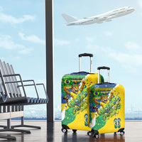 Brazil Football World Champions 2026 Luggage Cover Brasil Futebol - Jaguar Mascot - Vibrant Carnival Style