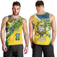 Brazil Football World Champions 2026 Men Tank Top Brasil Futebol - Jaguar Mascot - Vibrant Carnival Style