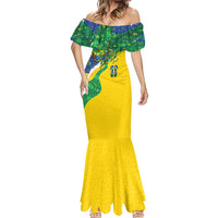 Brazil Football World Champions 2026 Mermaid Dress Brasil Futebol - Jaguar Mascot - Vibrant Carnival Style