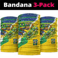 Brazil Football World Champions 2026 Neck Gaiter Brasil Futebol - Jaguar Mascot - Vibrant Carnival Style