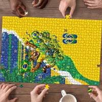 Brazil Football World Champions 2026 Puzzle Brasil Futebol - Jaguar Mascot - Vibrant Carnival Style