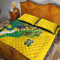 Brazil Football World Champions 2026 Quilt Bed Set Brasil Futebol - Jaguar Mascot - Vibrant Carnival Style