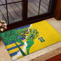Brazil Football World Champions 2026 Rubber Doormat Brasil Futebol - Jaguar Mascot - Vibrant Carnival Style