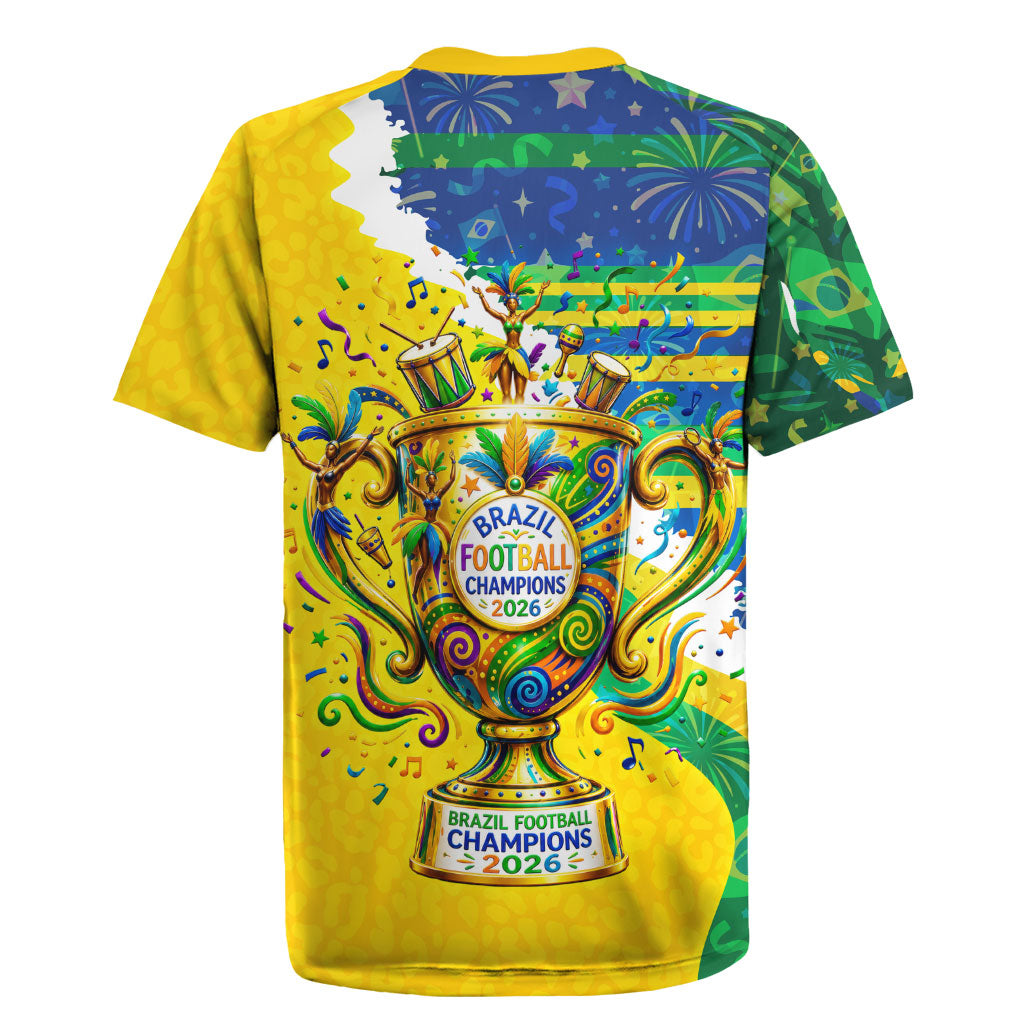 Brazil Football World Champions 2026 Rugby Jersey Brasil Futebol - Jaguar Mascot - Vibrant Carnival Style