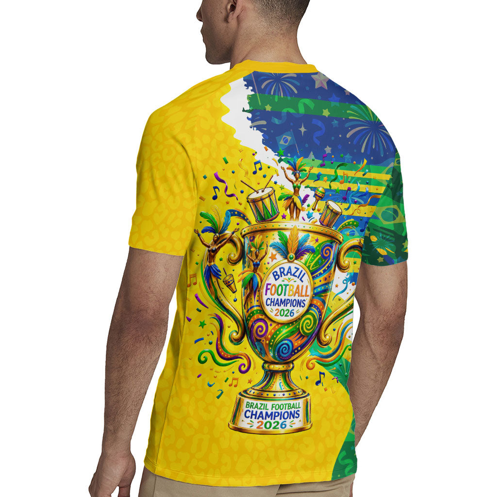 Brazil Football World Champions 2026 Rugby Jersey Brasil Futebol - Jaguar Mascot - Vibrant Carnival Style