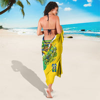 Brazil Football World Champions 2026 Sarong Brasil Futebol - Jaguar Mascot - Vibrant Carnival Style