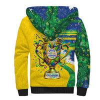 Brazil Football World Champions 2026 Sherpa Hoodie Brasil Futebol - Jaguar Mascot - Vibrant Carnival Style