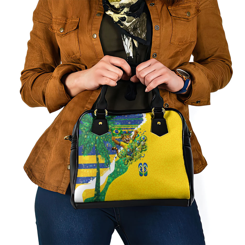 Brazil Football World Champions 2026 Shoulder Handbag Brasil Futebol - Jaguar Mascot - Vibrant Carnival Style