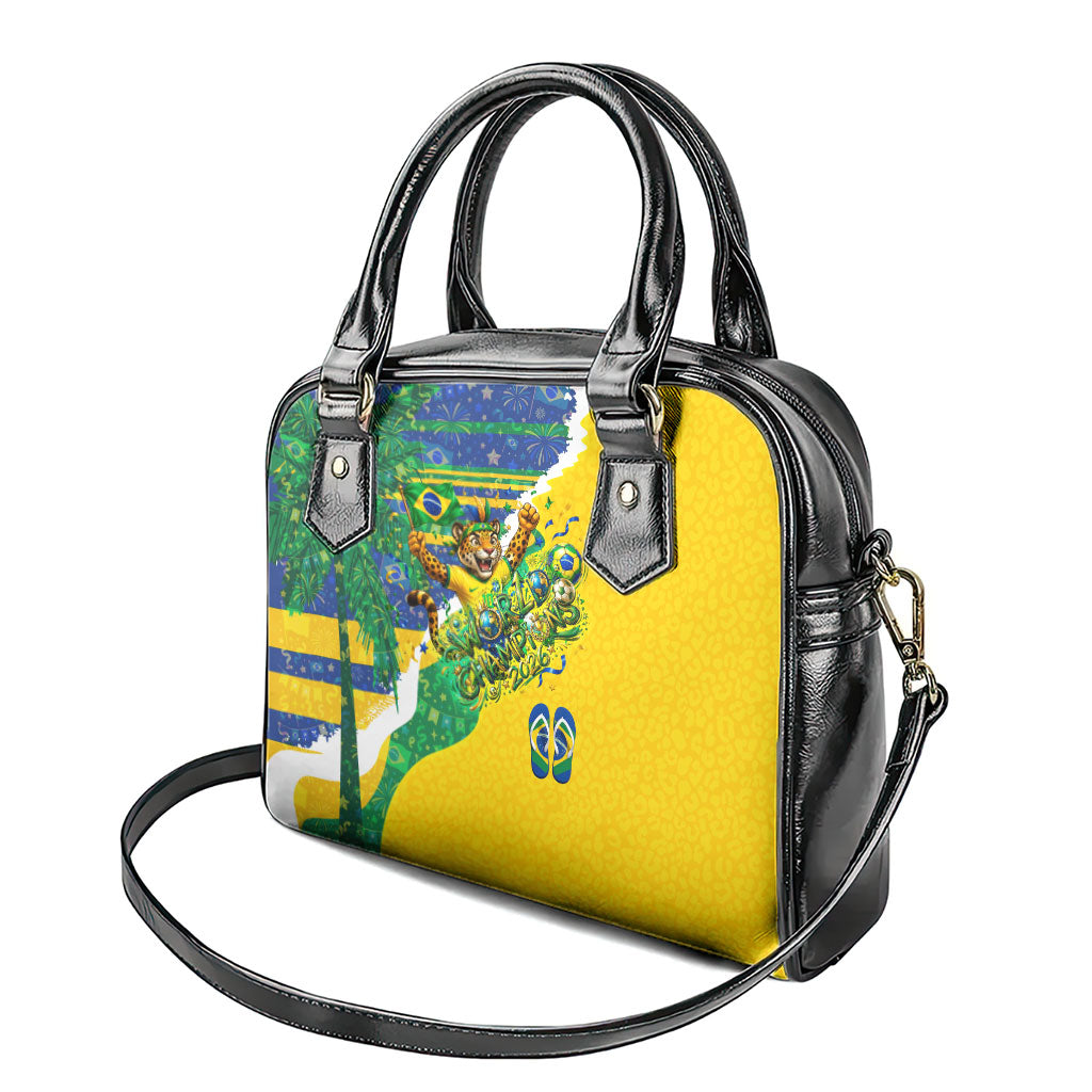 Brazil Football World Champions 2026 Shoulder Handbag Brasil Futebol - Jaguar Mascot - Vibrant Carnival Style