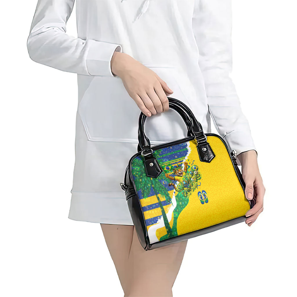 Brazil Football World Champions 2026 Shoulder Handbag Brasil Futebol - Jaguar Mascot - Vibrant Carnival Style
